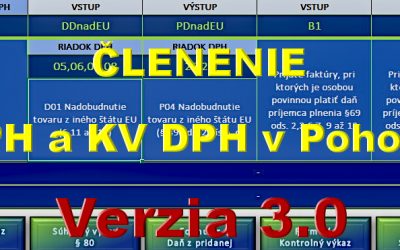 Členenie DPH a KV DPH – pomôcka pre používateľov Pohody – verzia 3.0.4