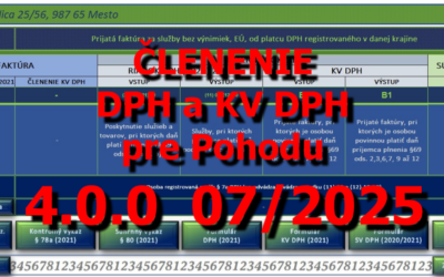 Členenie DPH a KV DPH – pomôcka pre používateľov Pohody – verzia 4.0.0  07/2025