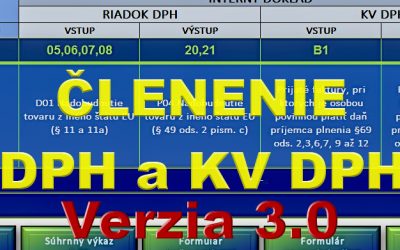 Členenie DPH a KV DPH – pomôcka pre všetkých účtovníkov – verzia 3.0.4